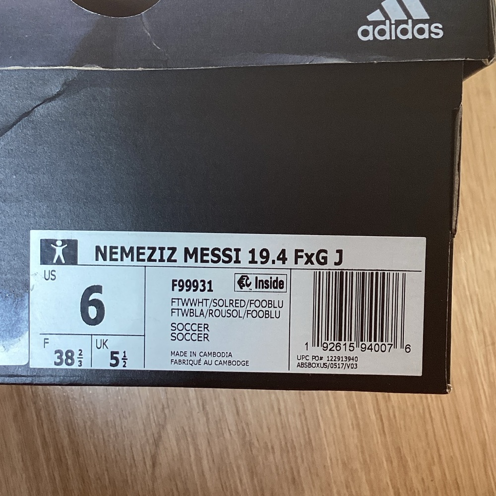 Adidas Kids White Sneakers with Blue Highlights - Picture 3 of 4